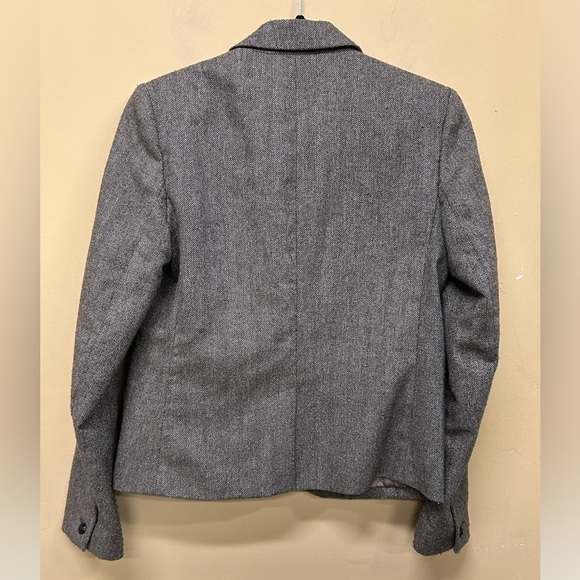 GAP Women's Academy Blazer Wool Blend Size 6 Herringbone Tweed Academia Preppy - Picture 2 of 6